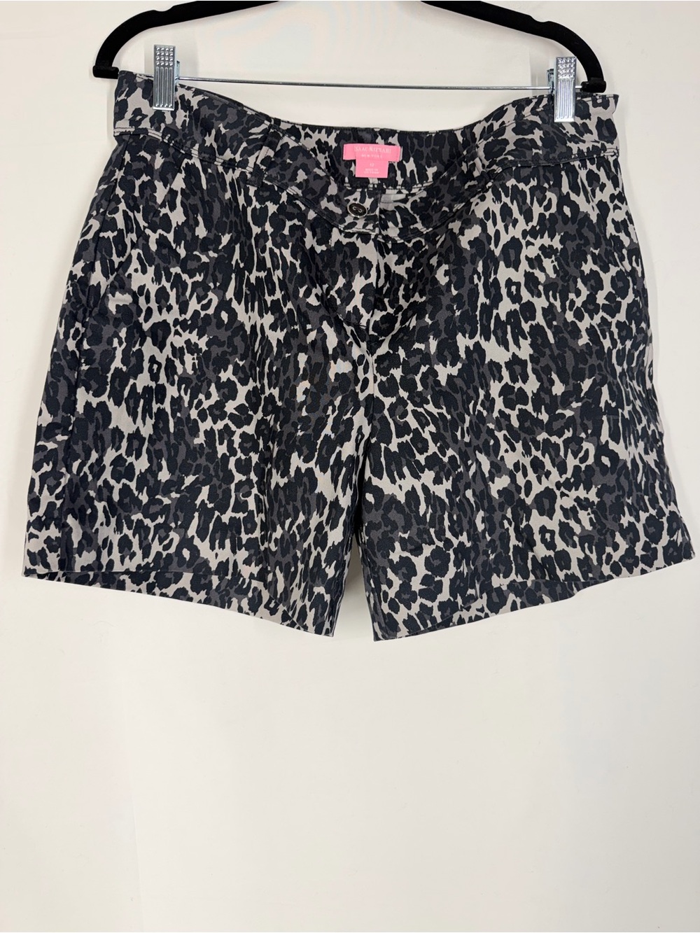 Isaac Mizrahi Black and White Leopard Print Shorts